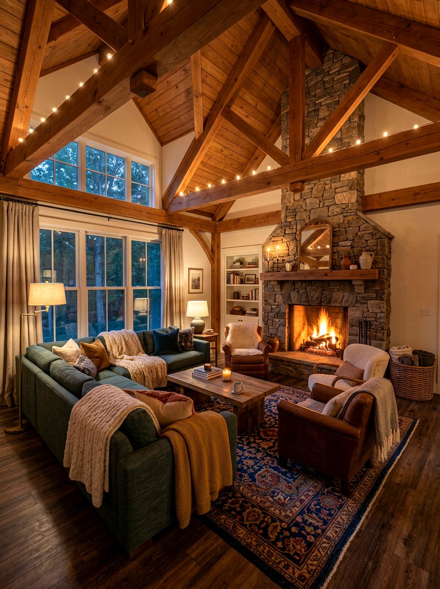 Cozy vaulted living room - 30 vaulted living room ideas