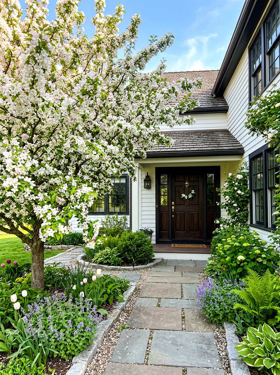 Crabapple Tree Entrance - 30 ornamental tree landscaping ideas
