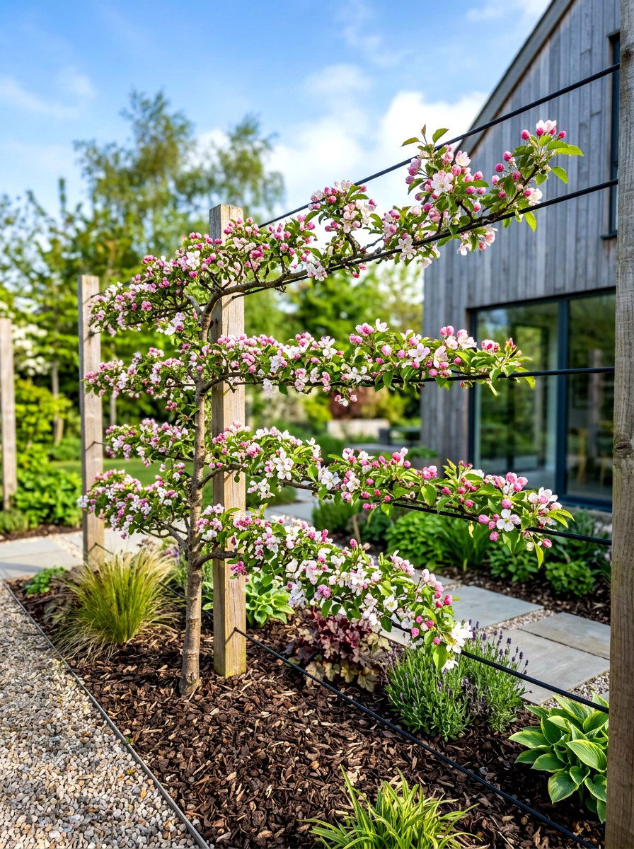 Crabapple tree horizontal cordon - 30 espalier fruit tree ideas