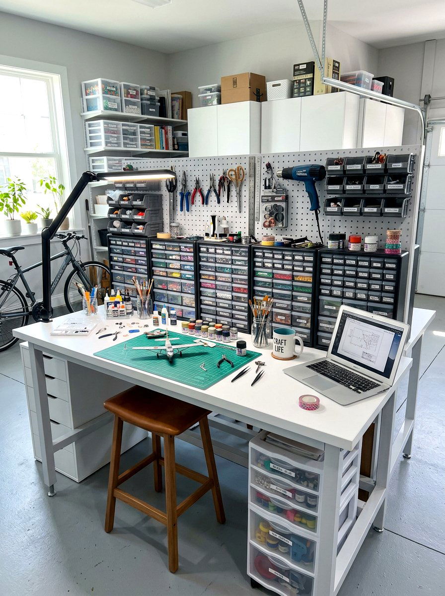 Craft And Hobby Station - 30 garage workbench ideas