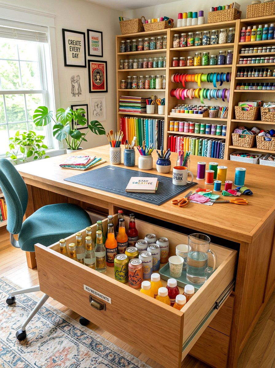Craft Room Beverage Storage - 30 beverage drawer ideas