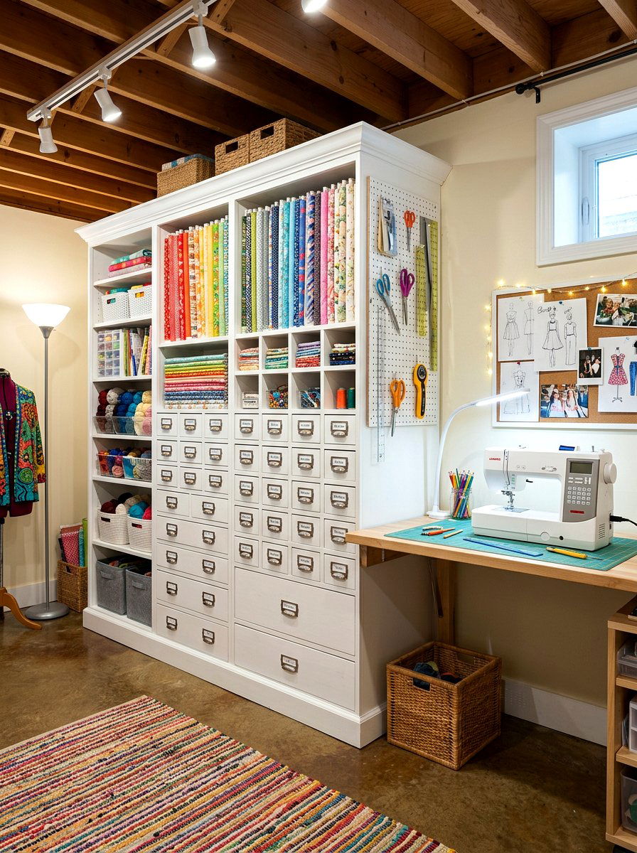 Craft Room Cabinet - 30 basement storage ideas