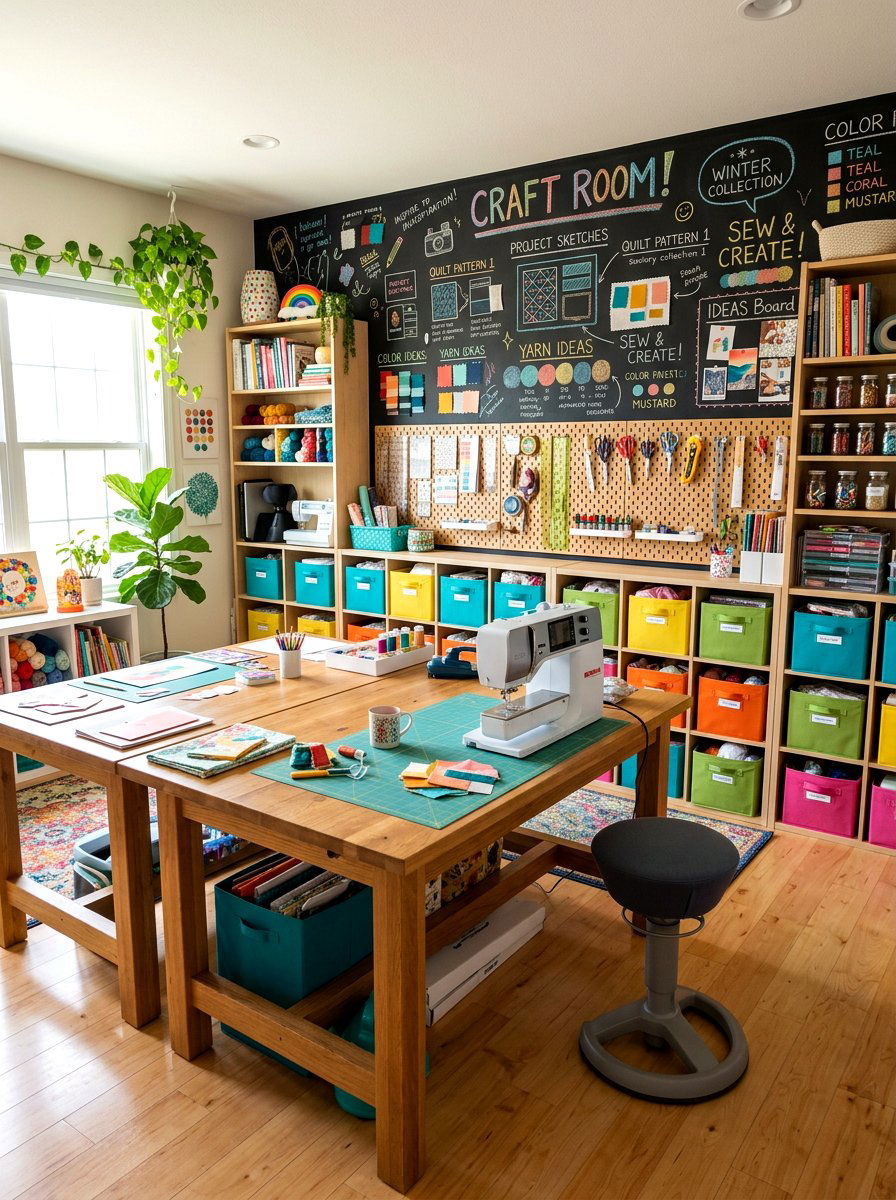 Craft Room Inspiration - 30 chalkboard wall ideas