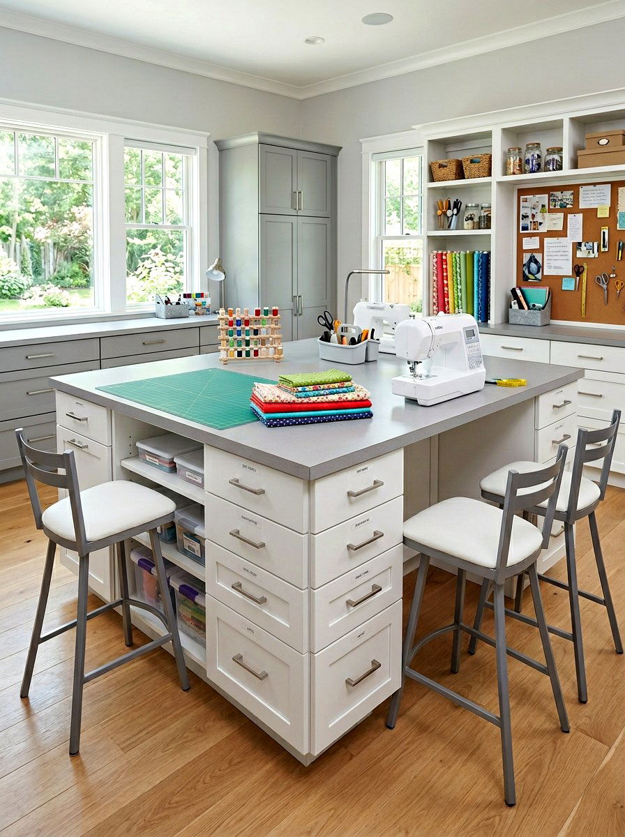 Craft Room Island - 30 craft room ideas