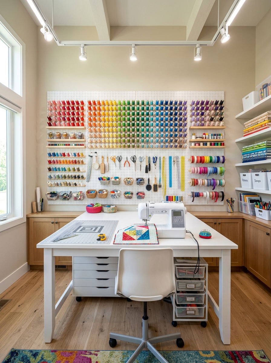 Craft Room Pegboard - 30 office pegboard ideas