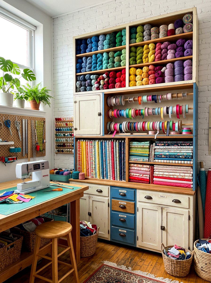 Craft Room Storage - 30 repurposed cabinet ideas