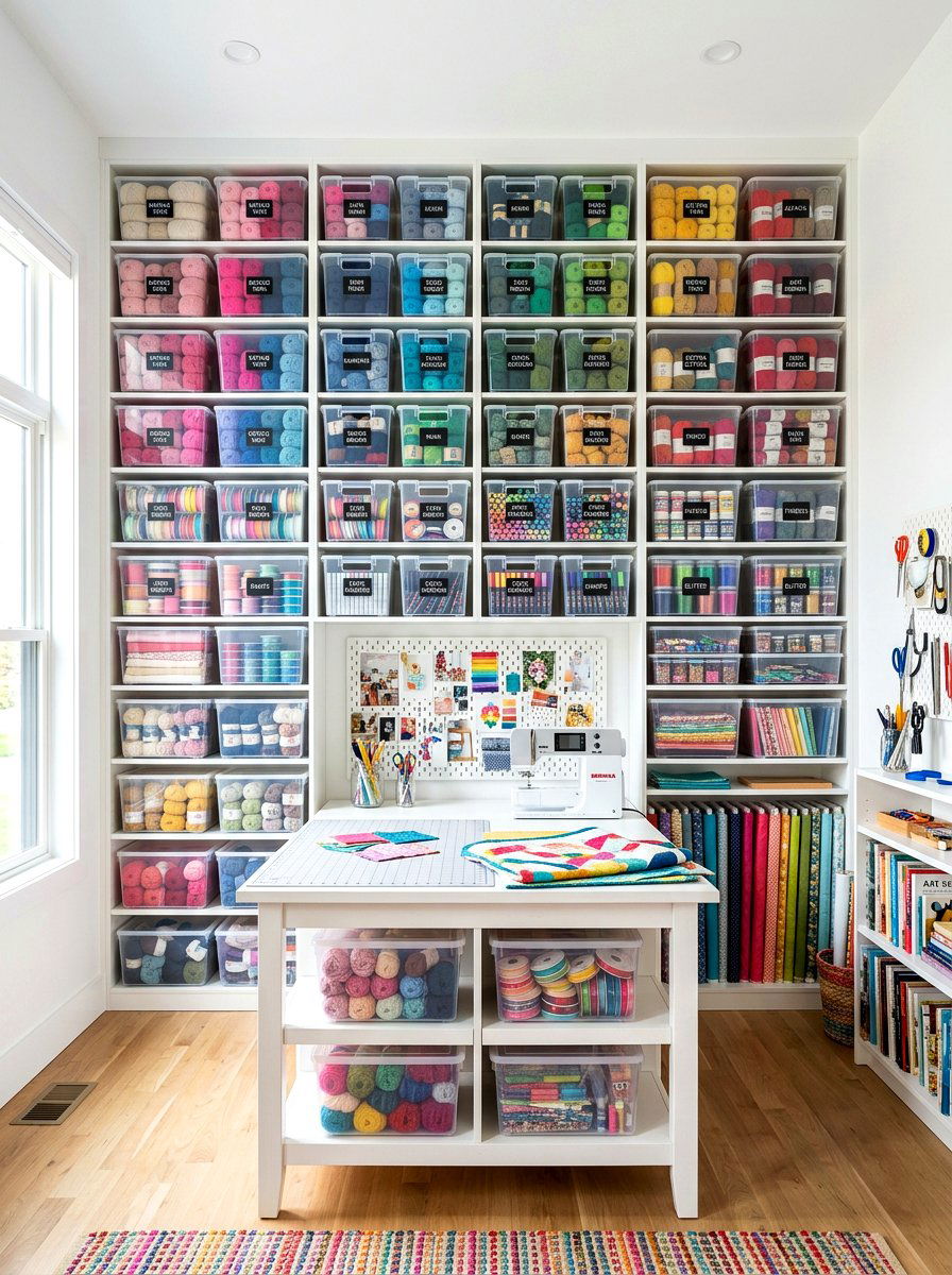 Craft Room Supply Storage - 30 clear bin organization ideas