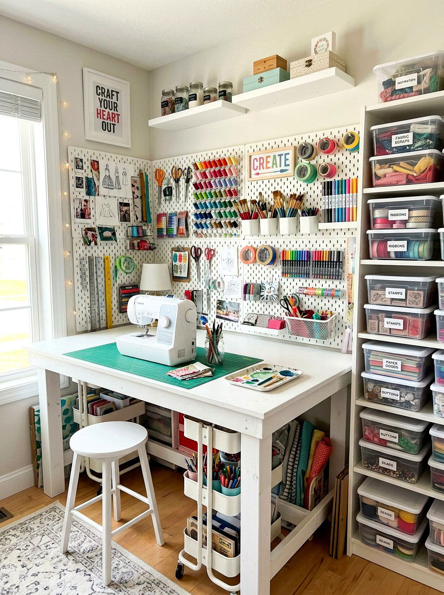 Craft Storage Corner - 30 small utility nook ideas