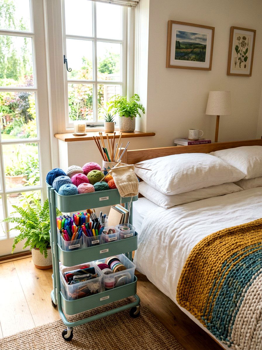 Craft Supply Bedside Cart - 30 bedside cart storage ideas