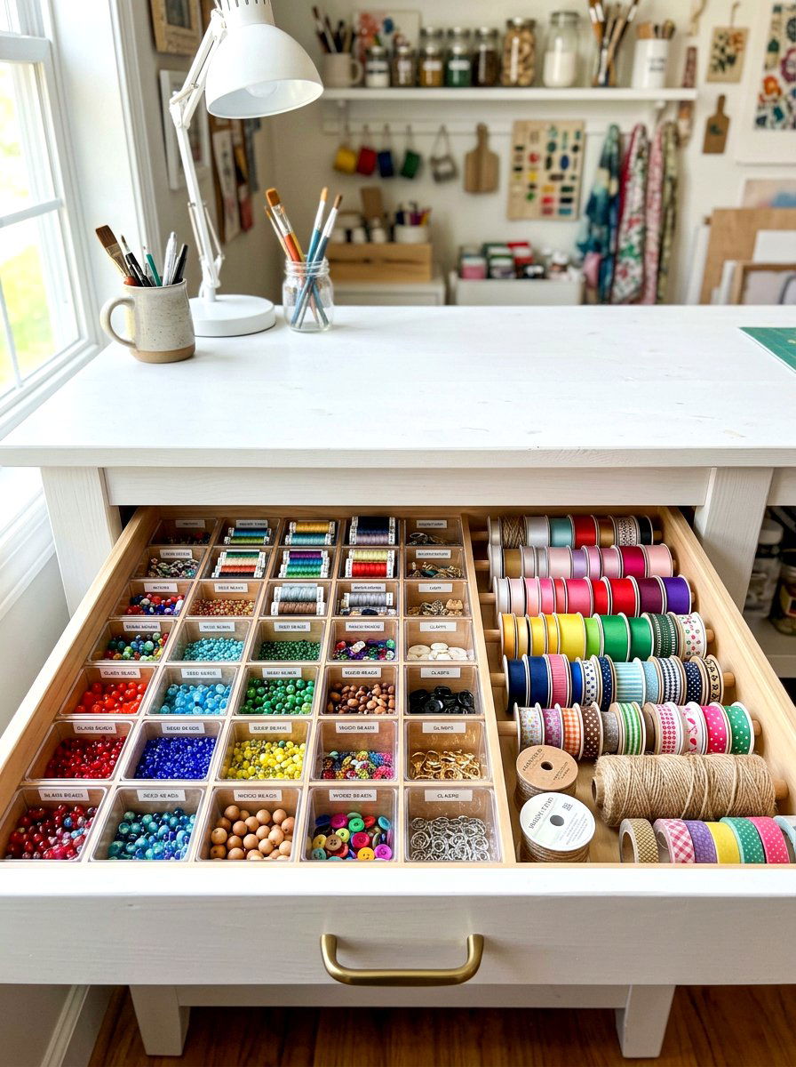 Craft Supply Organizer - 30 deep drawer storage ideas