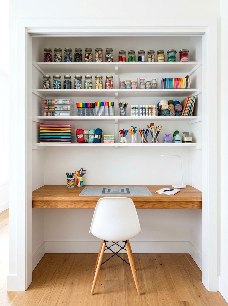 Craft closet desk - 30 craft closet ideas