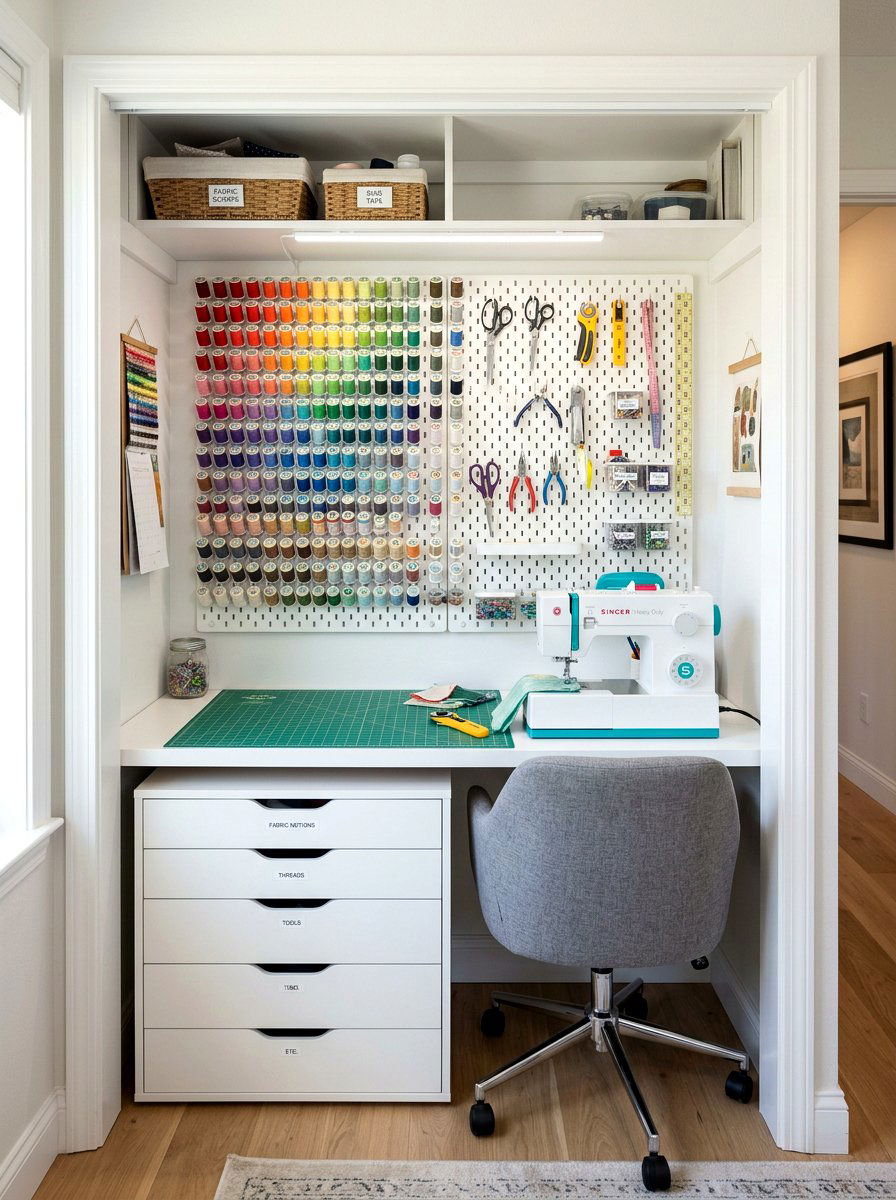 Craft room closet office - 30 closet office ideas