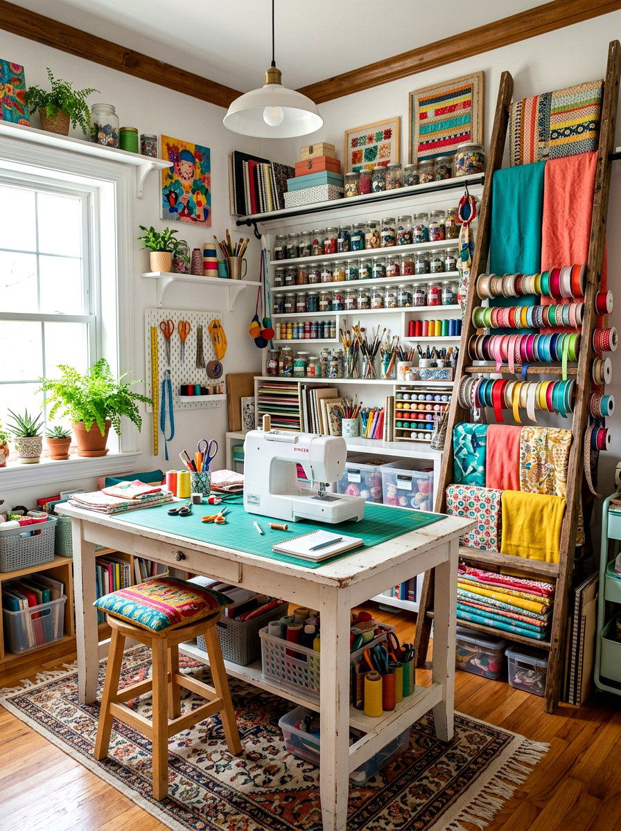 Craft room ladder - 30 decorative ladder ideas