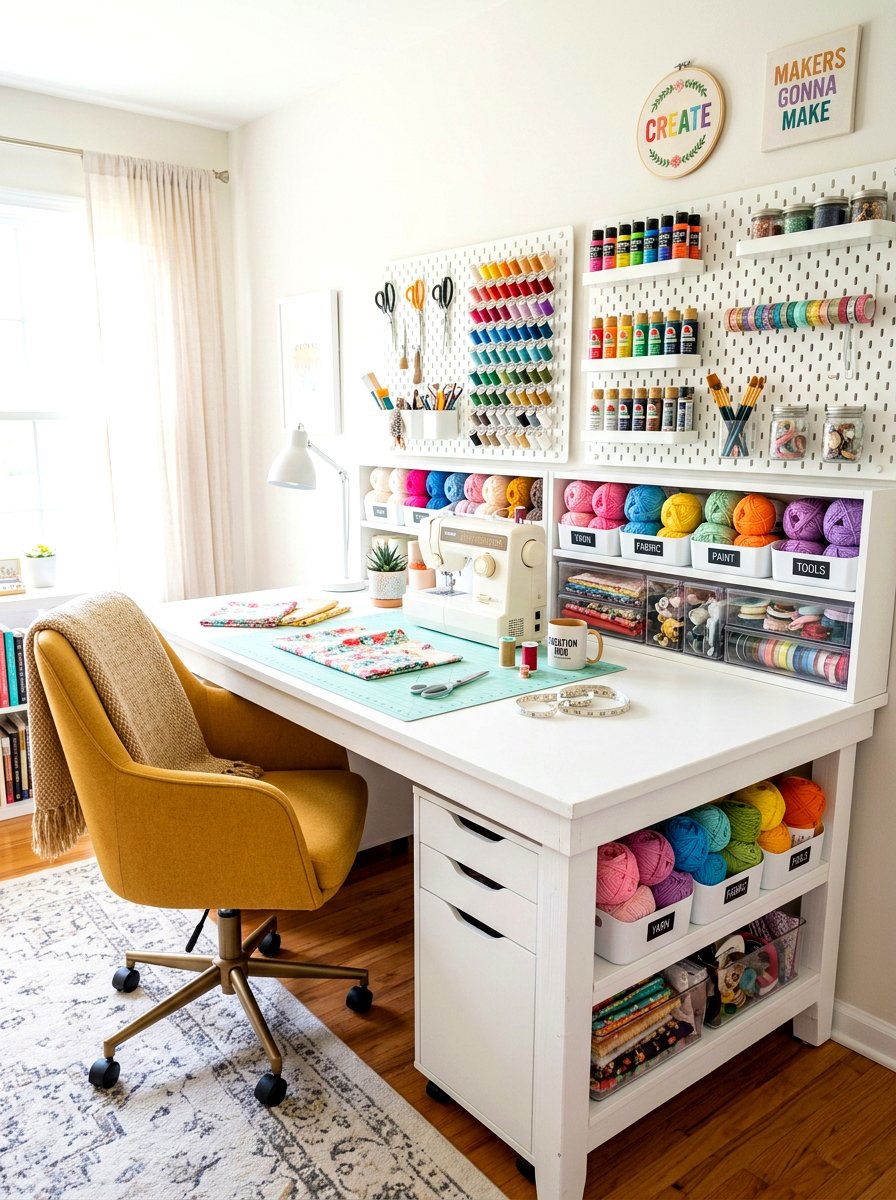 Crafting corner setup - 30 screen free living room ideas