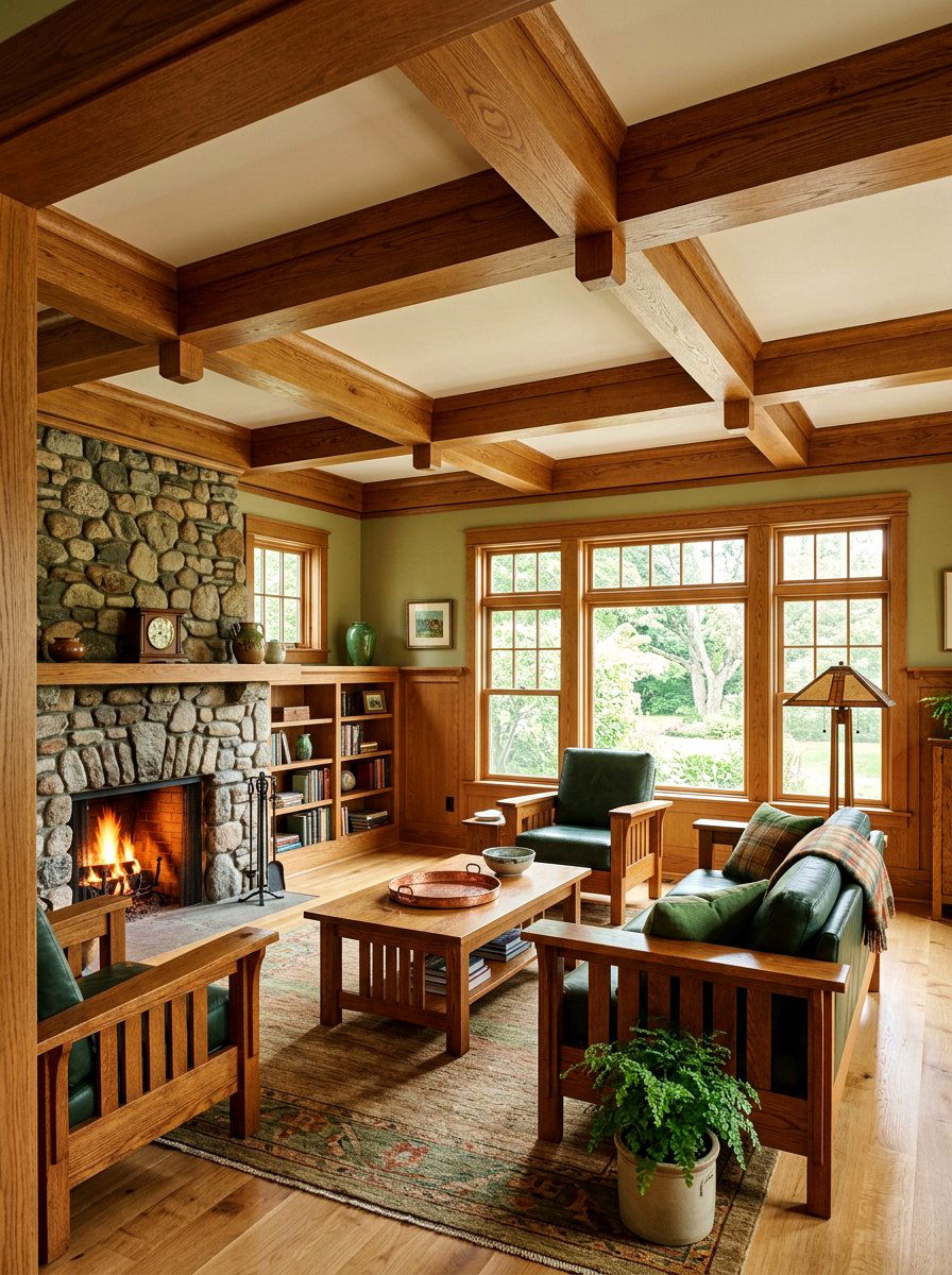 Craftsman Coffered Ceiling Living Room - 30 coffered ceiling living room ideas