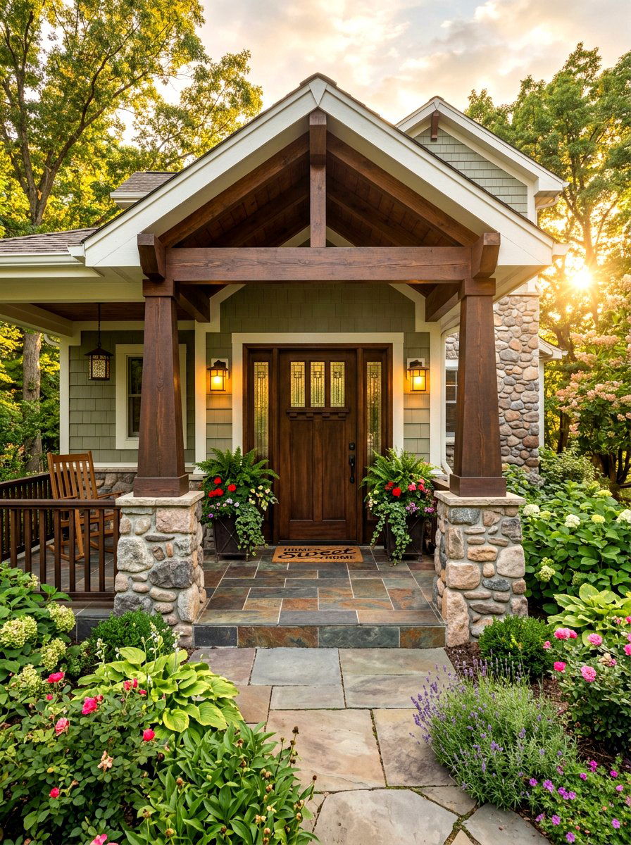Craftsman Front Porch - 30 front porch entry ideas