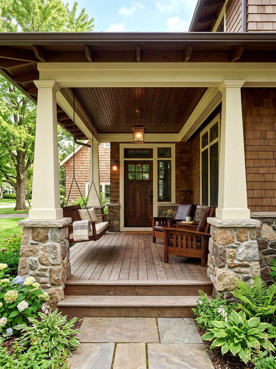 Craftsman Front Porch - 30 cozy front porch ideas