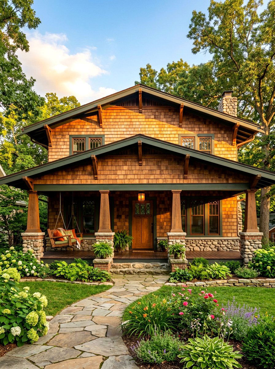 Craftsman Home Cedar Shakes - 30 cedar shake exterior ideas
