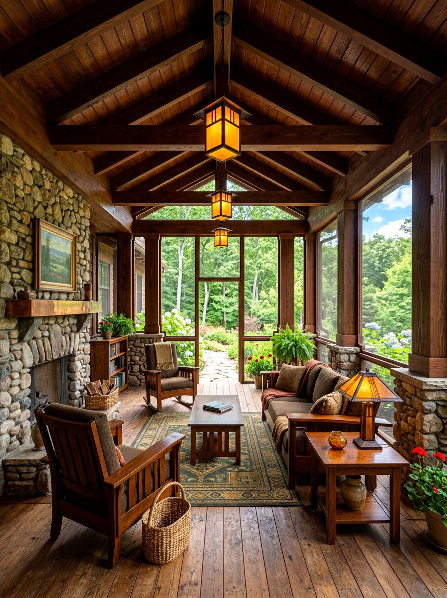 Craftsman Screened Porch - 30 screened patio ideas