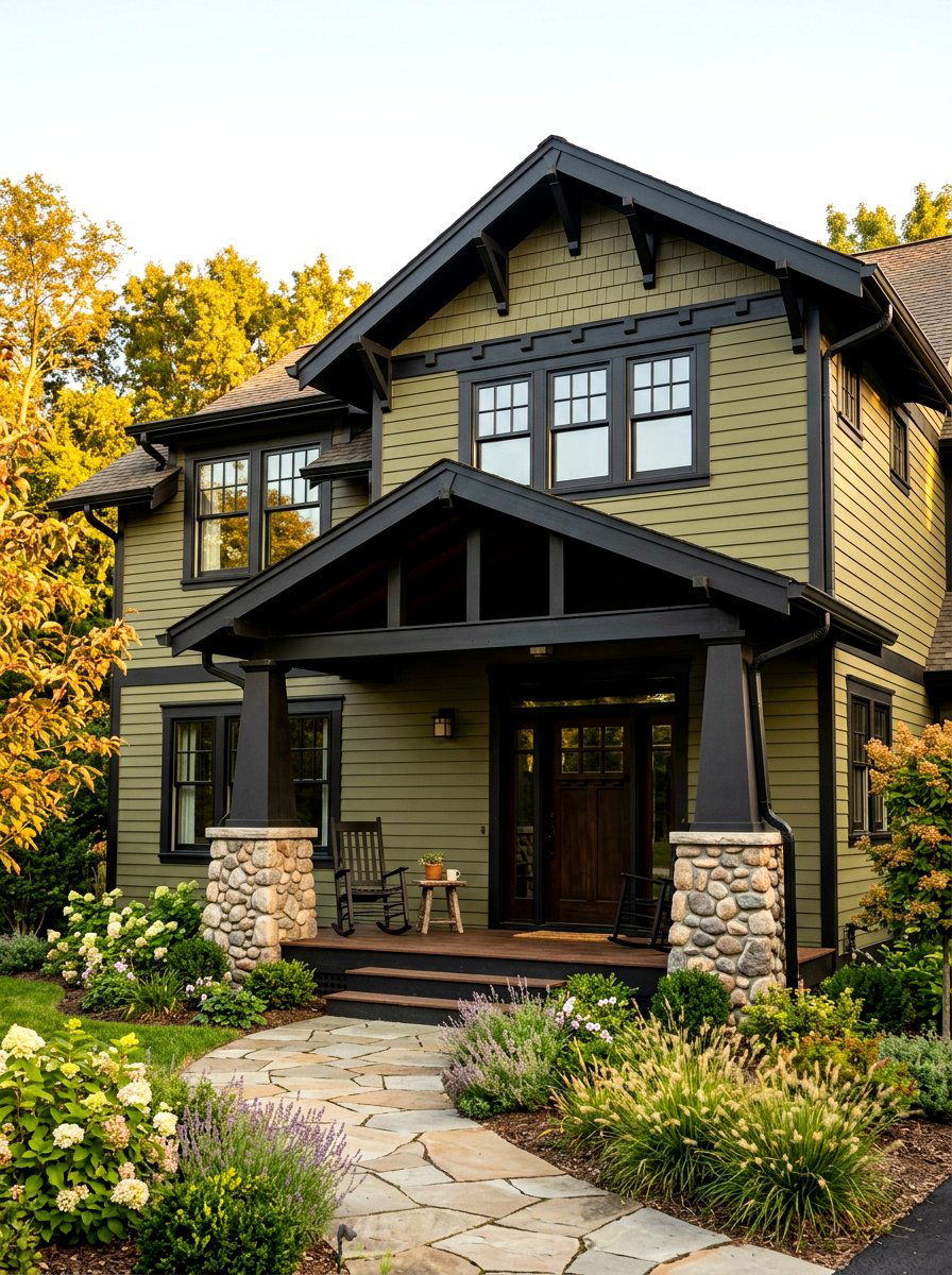 Craftsman Style Black Trim - 30 black trim exterior ideas