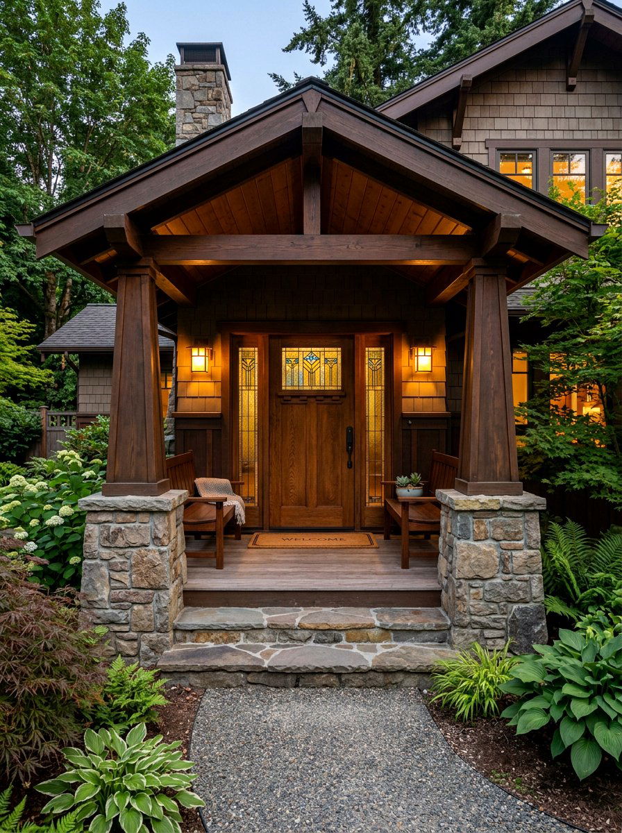 Craftsman Style Covered Porch - 30 covered front porch ideas