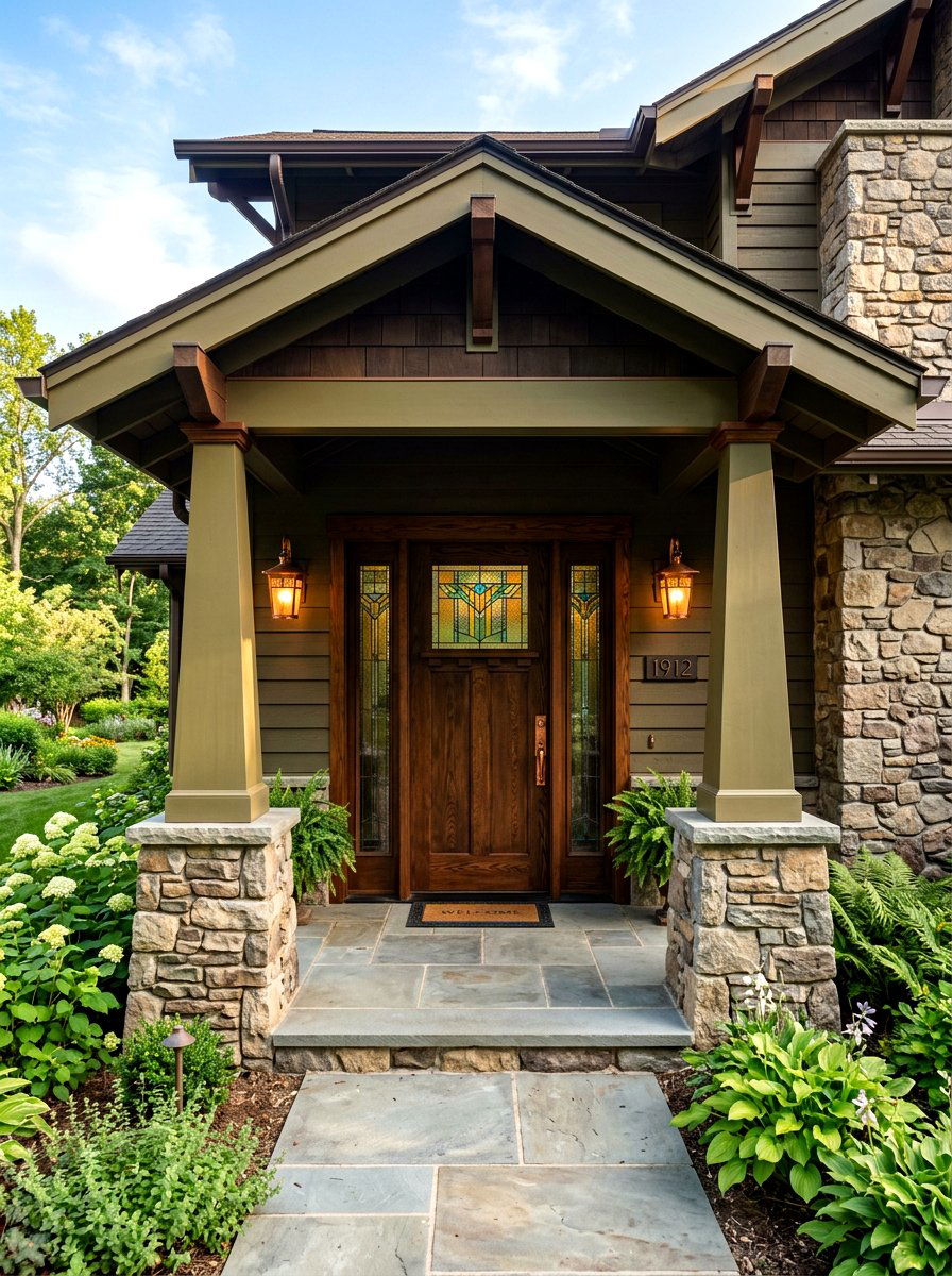 Craftsman Style Front Entrance - 30 covered entryway ideas