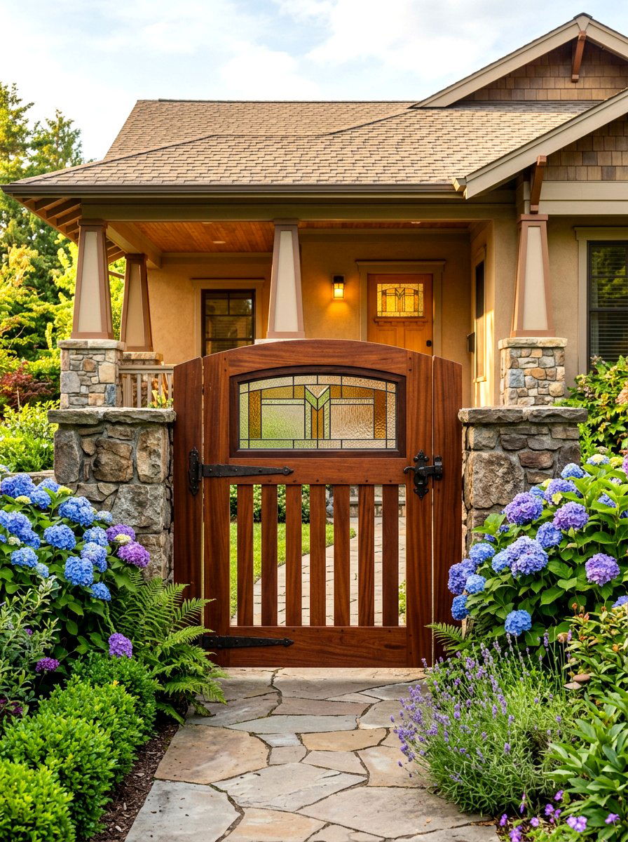 Craftsman Style Gate - 30 fence gate ideas
