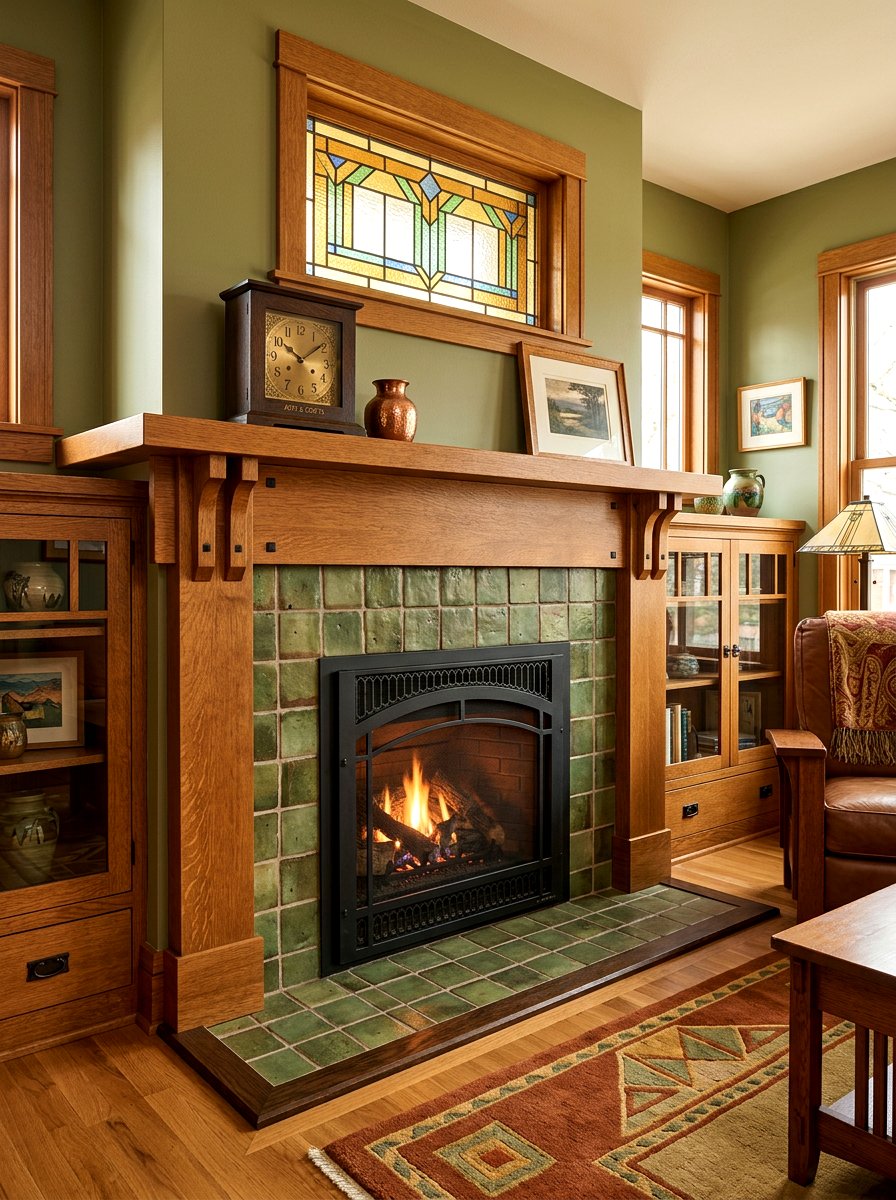 Craftsman Style Mantel - 30 traditional fireplace mantel ideas