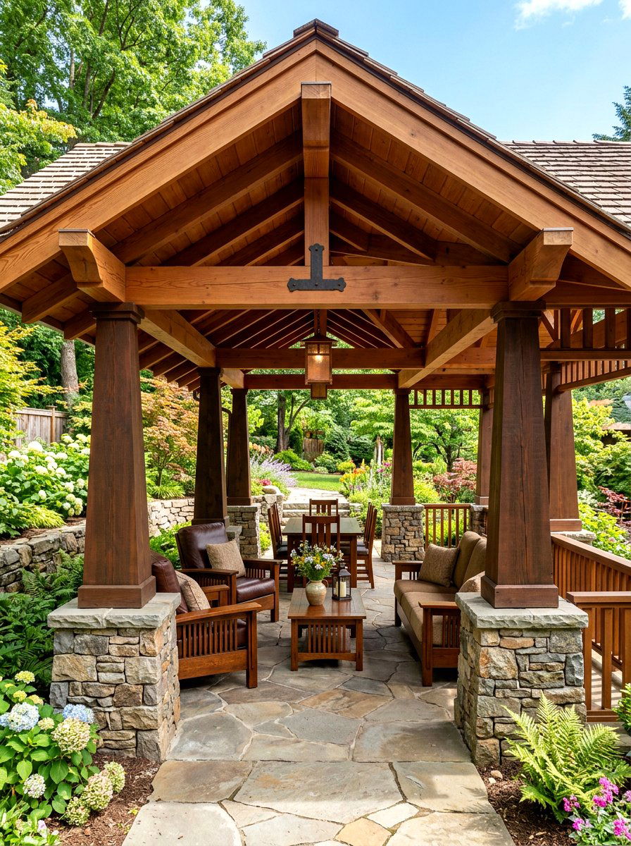 Craftsman Style Pavilion - 30 porch pavilion ideas
