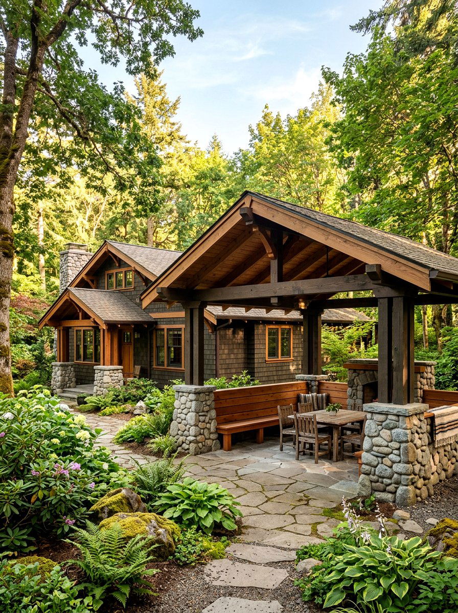 Craftsman Style Pavilion - 30 attached pavilion ideas