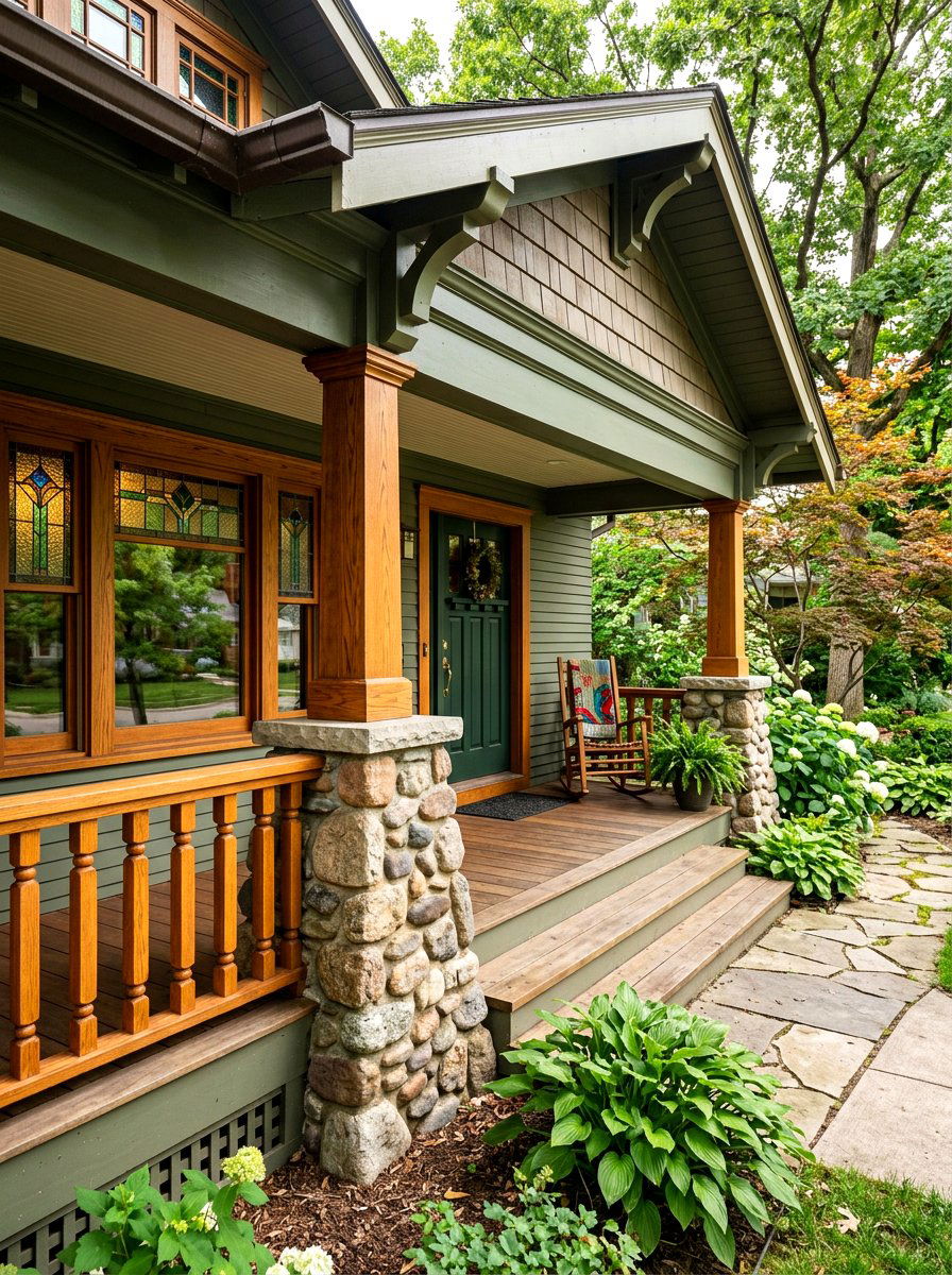 Craftsman Style Railing - 30 porch handrail ideas