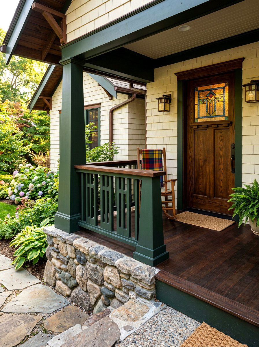 Craftsman Style Railing - 30 front porch railing ideas
