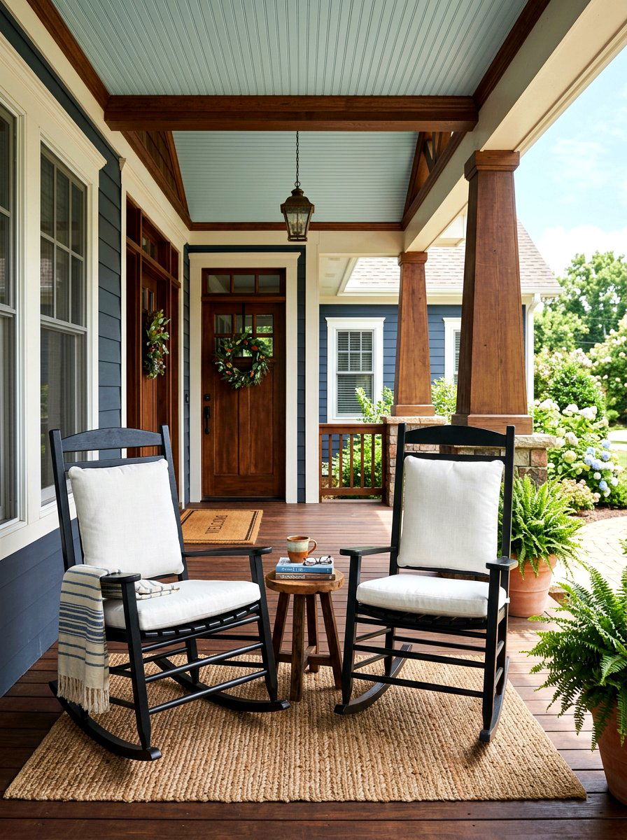 Craftsman porch rocking chairs - 30 craftsman front porch ideas