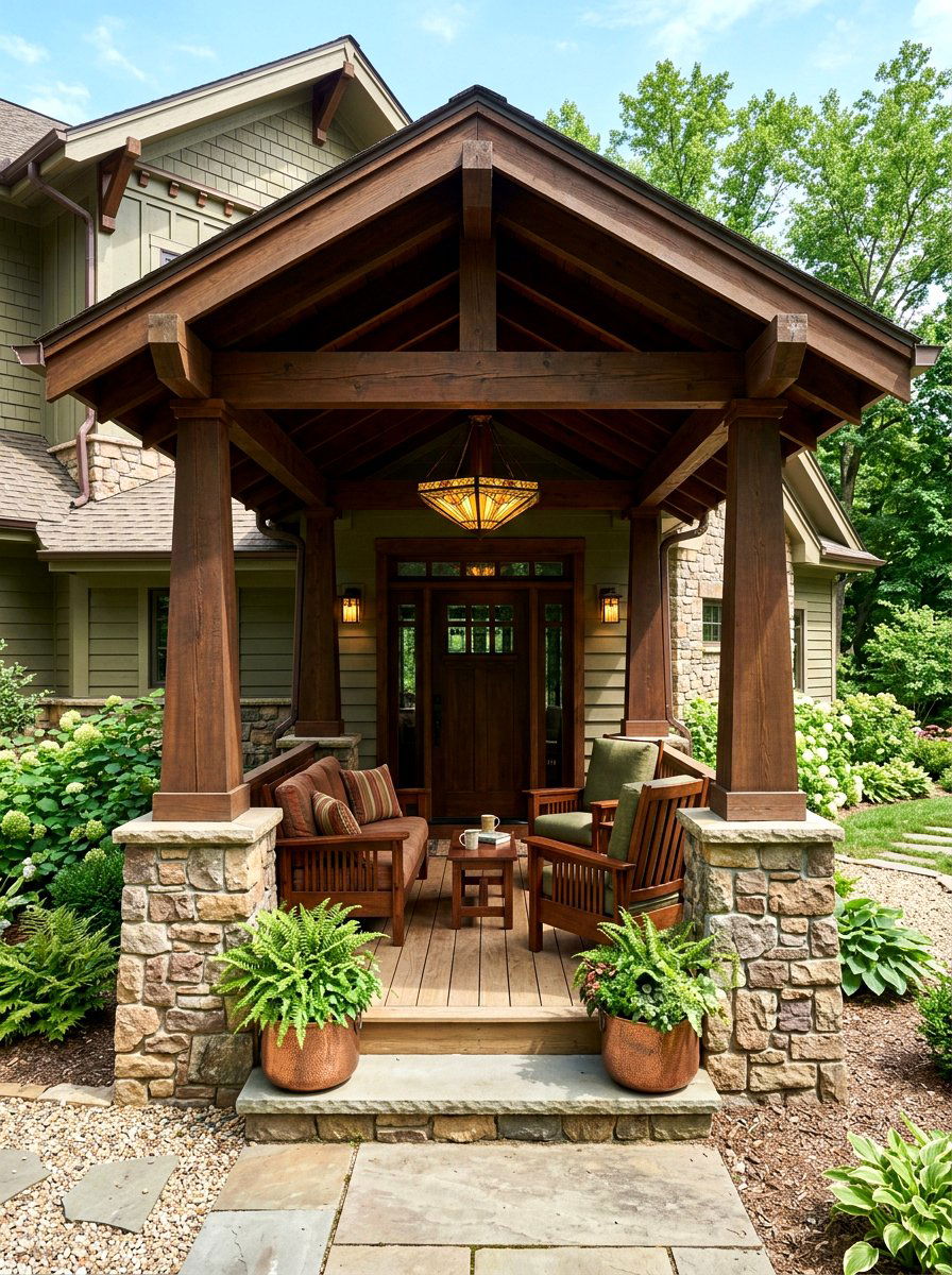 Craftsman style porch - 30 seasonal front porch ideas