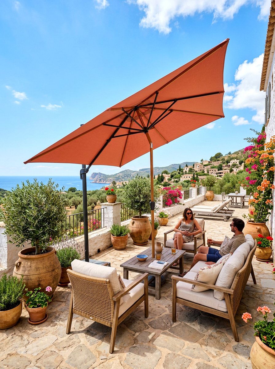 Crank Tilt Umbrella - 30 patio umbrella ideas