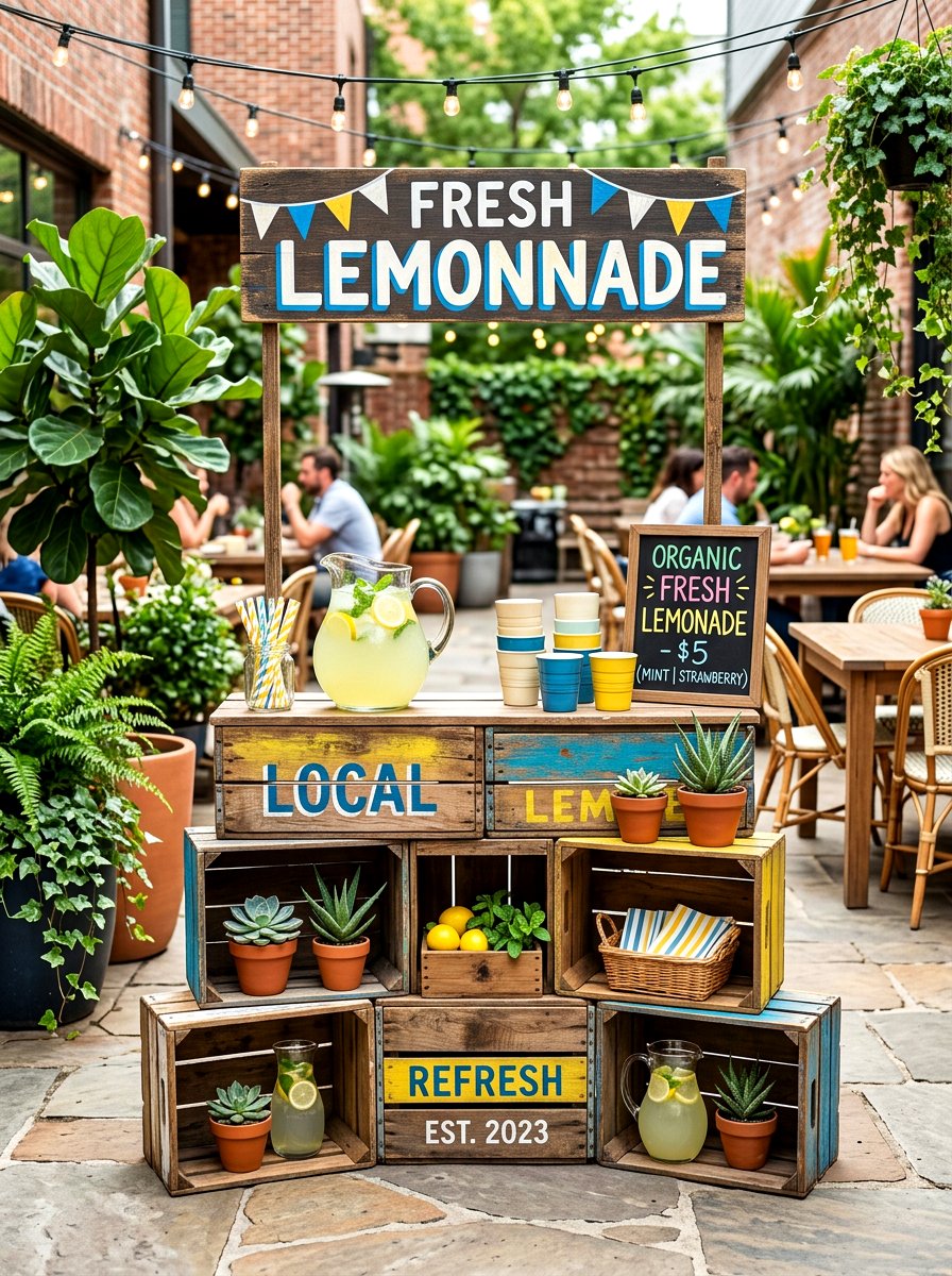 Crate Lemonade Stand - 30 lemonade stand patio ideas