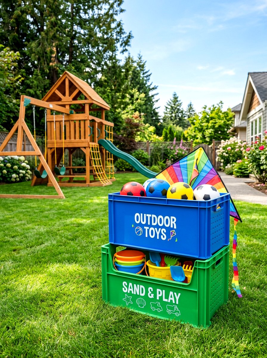 Crate Toy Storage Outdoor - 30 garden crate storage ideas