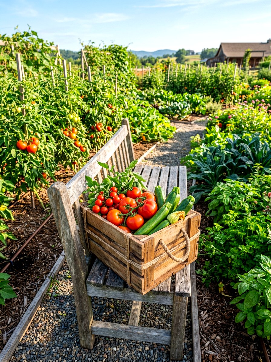 Crate Vegetable Garden Basket - 30 garden crate storage ideas