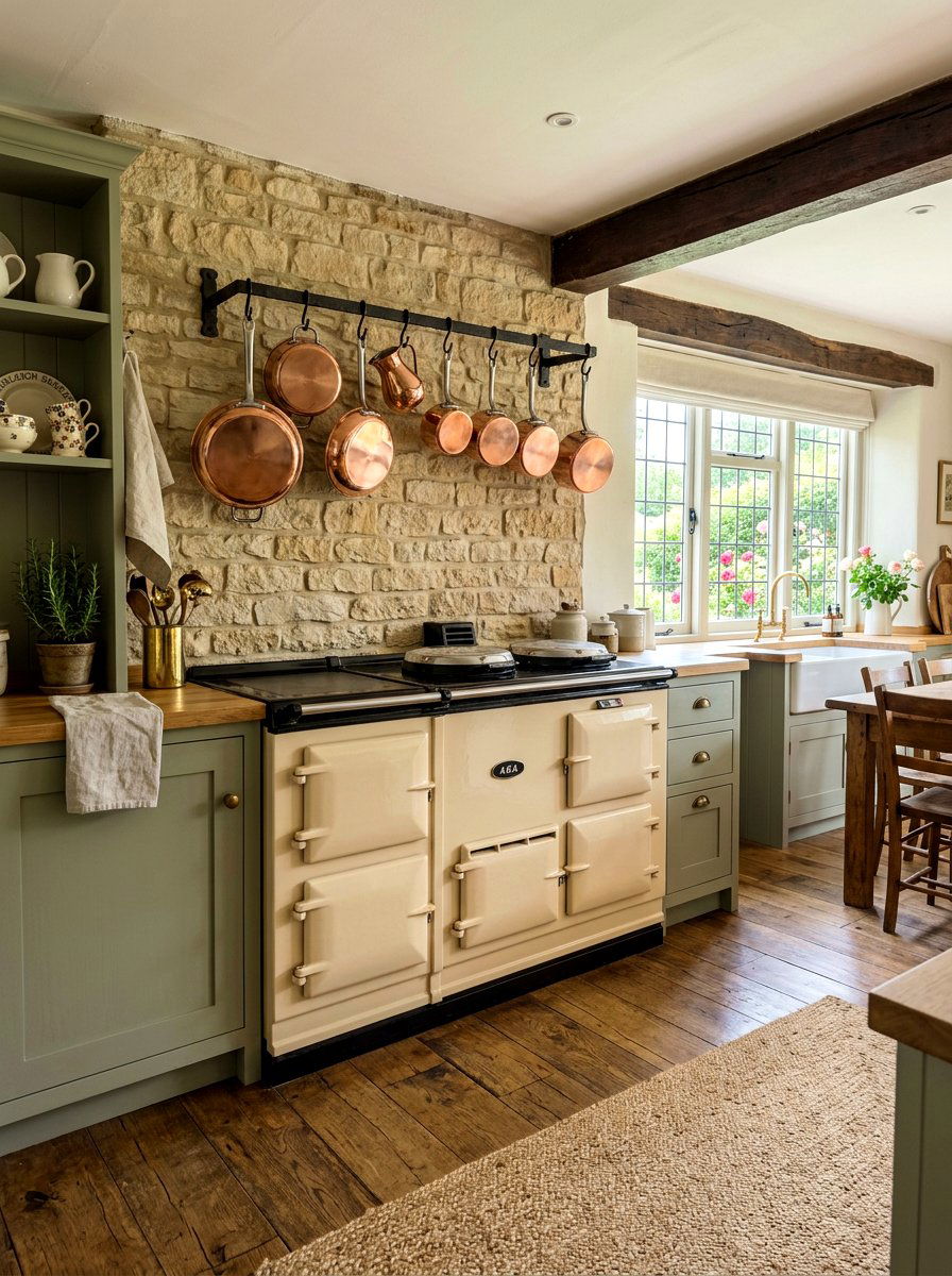 Cream AGA Range Cooker - 30 English cottage kitchen ideas