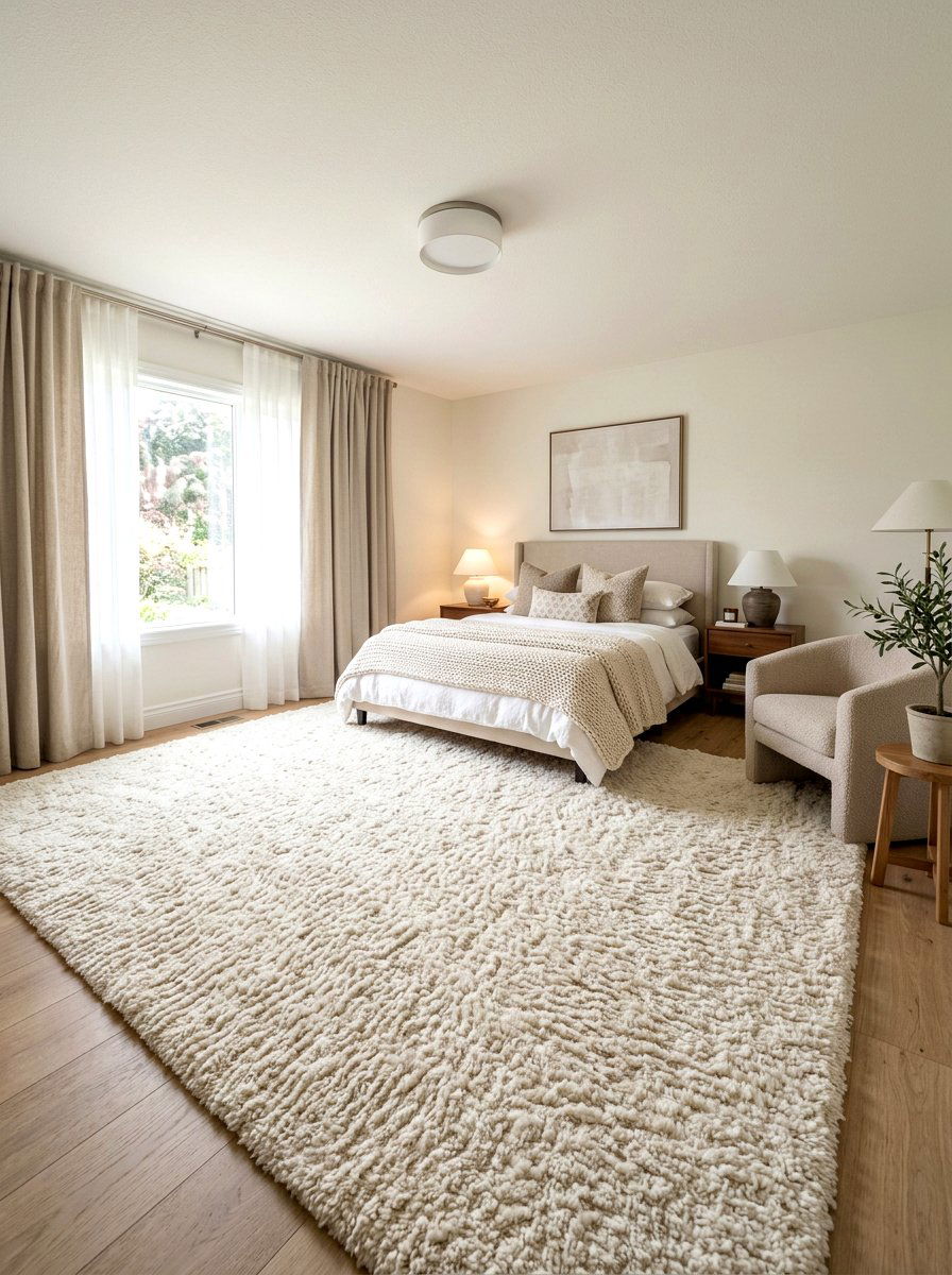 Cream Bedroom Floor Rug - 30 cream and beige bedroom ideas