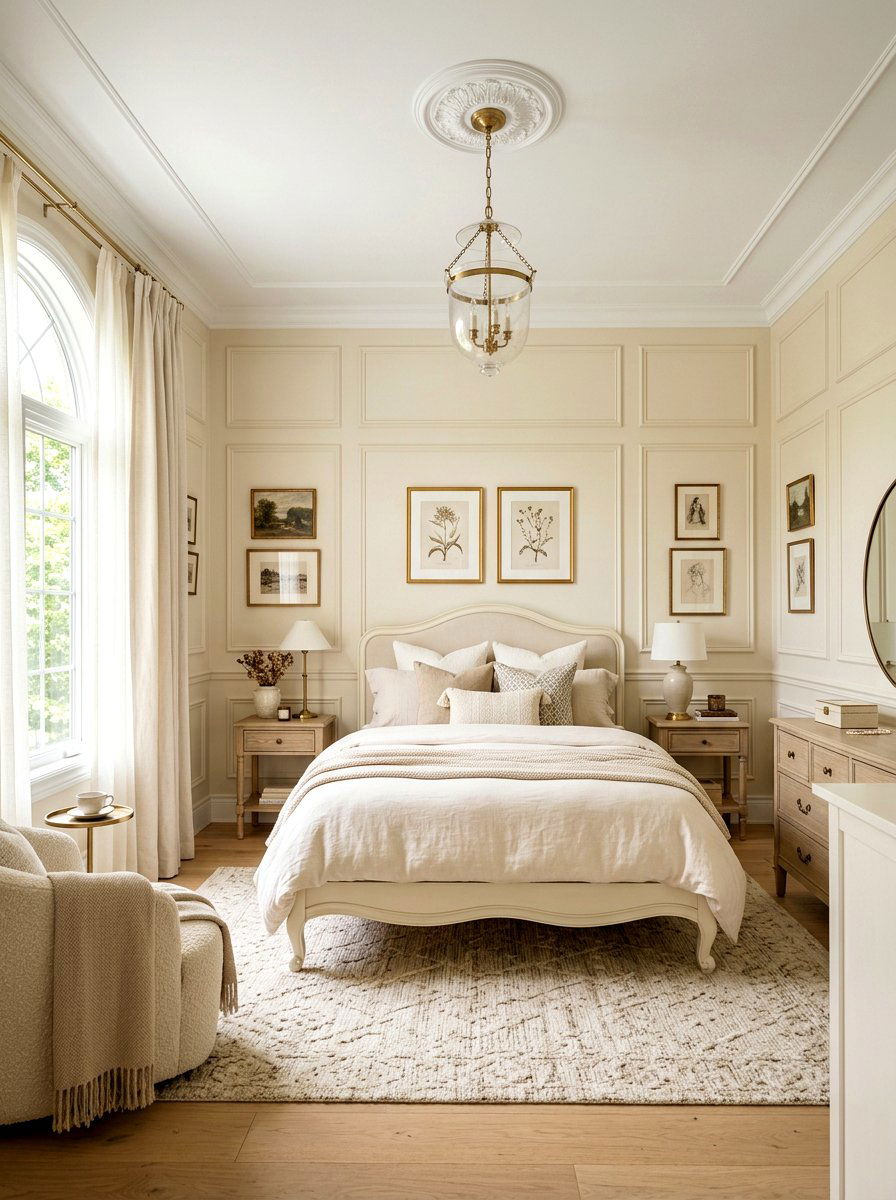 Cream Bedroom Wall Molding - 30 cream and beige bedroom ideas