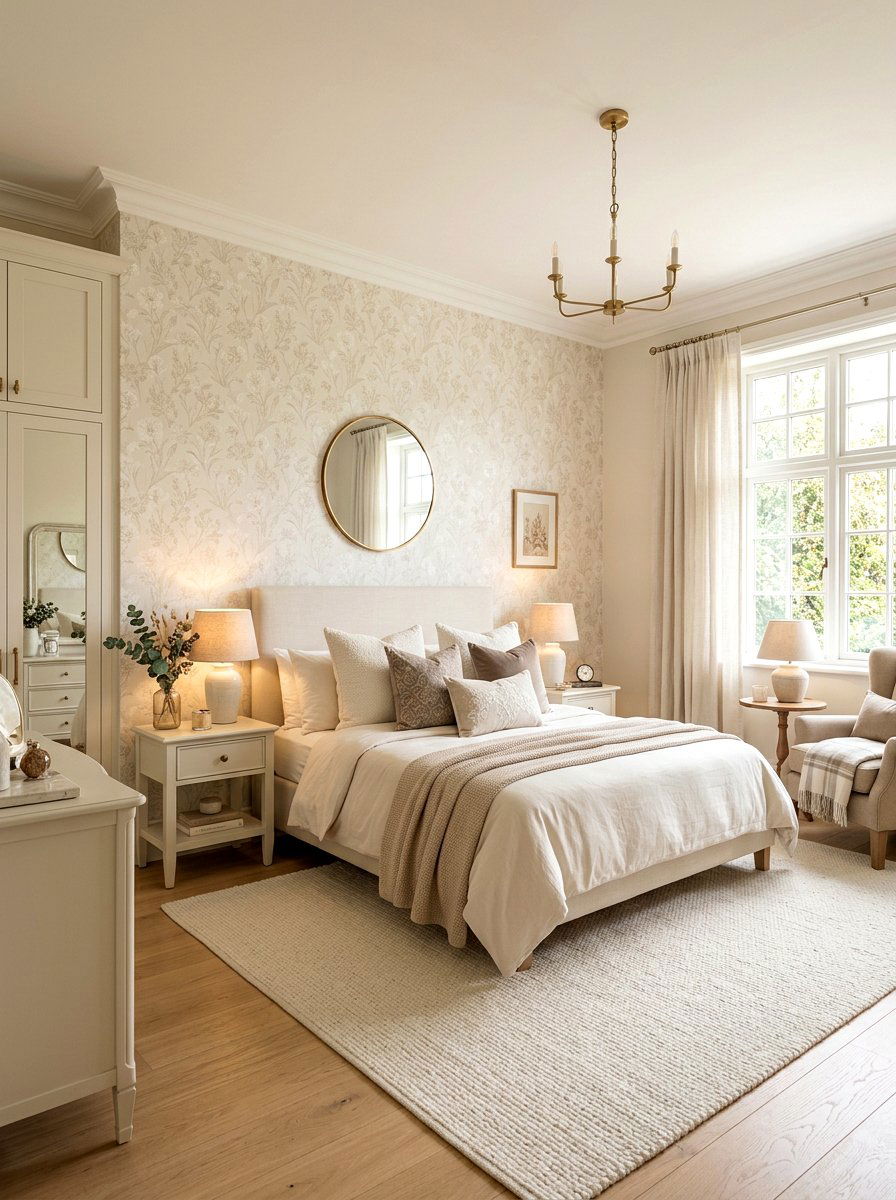Cream Bedroom Wallpaper - 30 cream and beige bedroom ideas