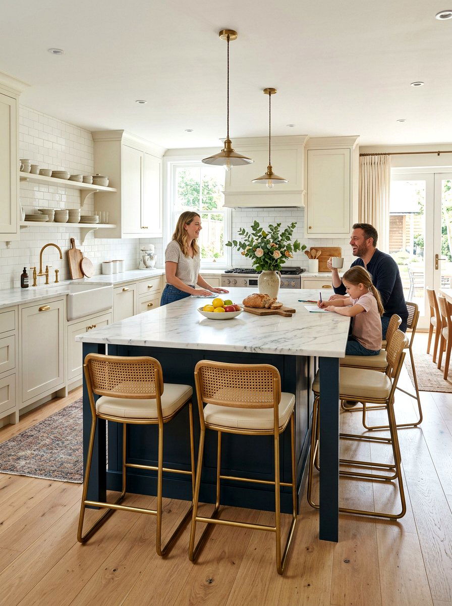 Cream Cabinets Dark Island - 30 cream kitchen cabinet ideas