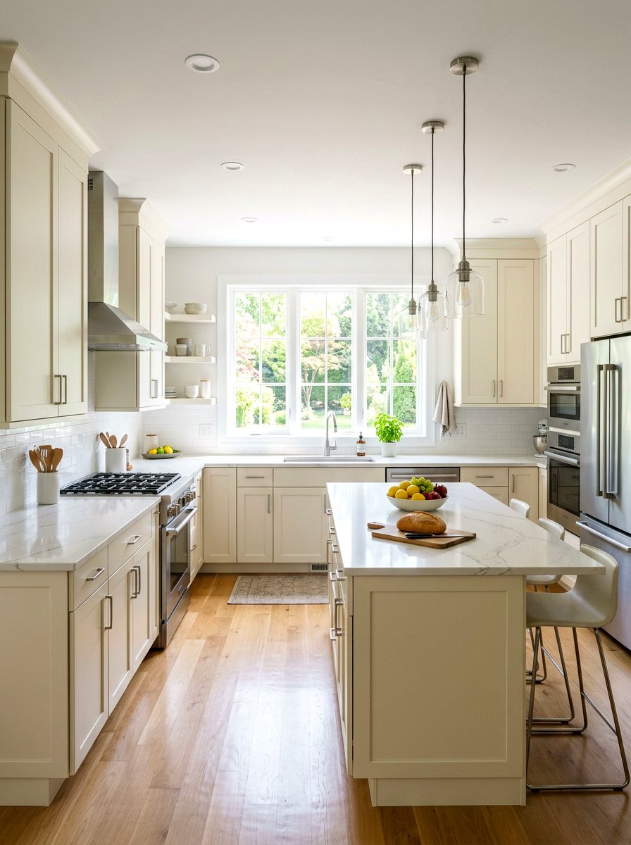 Cream Cabinets Quartz Countertops - 30 cream kitchen cabinet ideas
