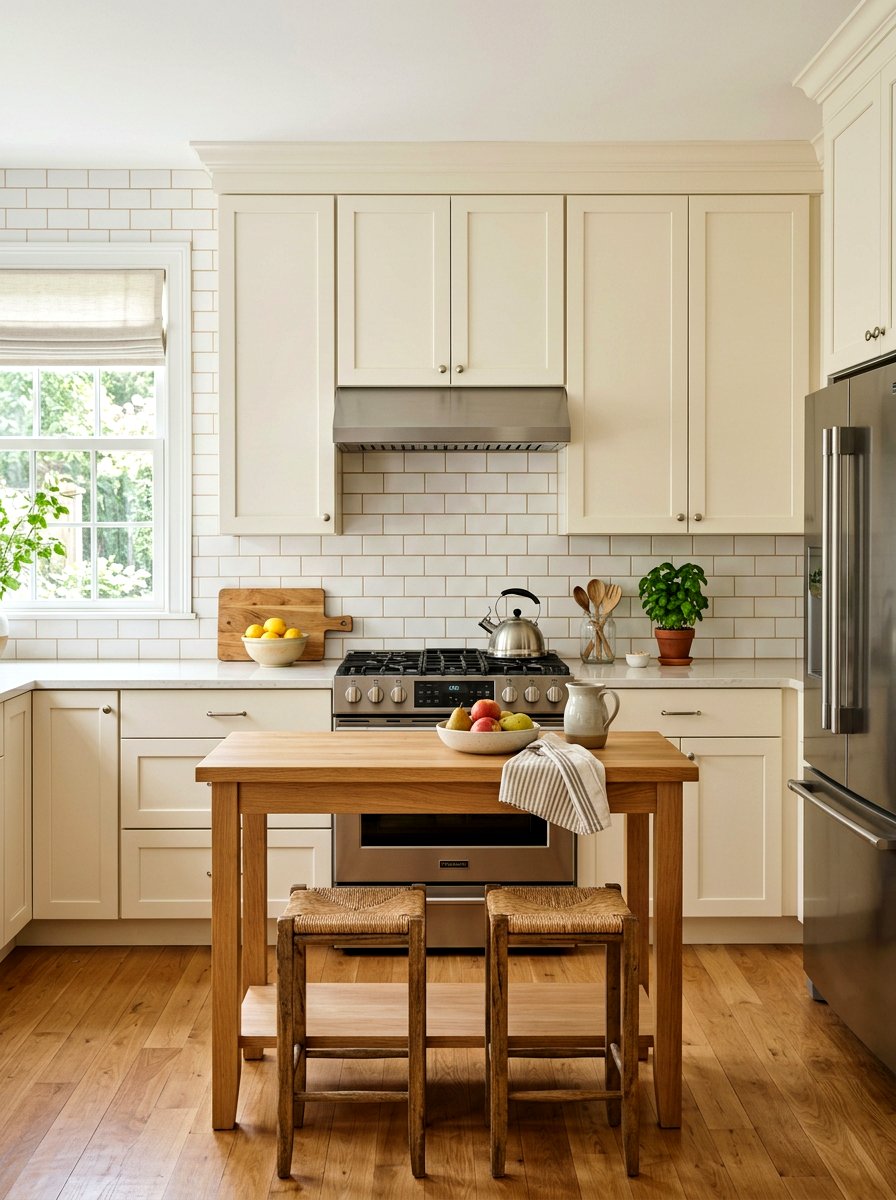 Cream Cabinets Subway Tile - 30 cream kitchen cabinet ideas