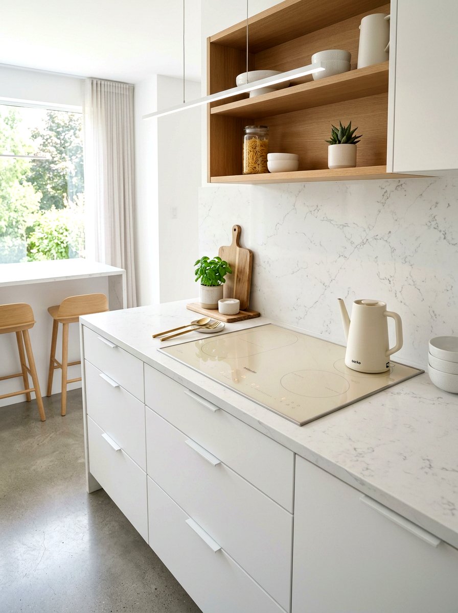 Cream Cooktop Quartz Countertop - 30 cream appliance kitchen ideas