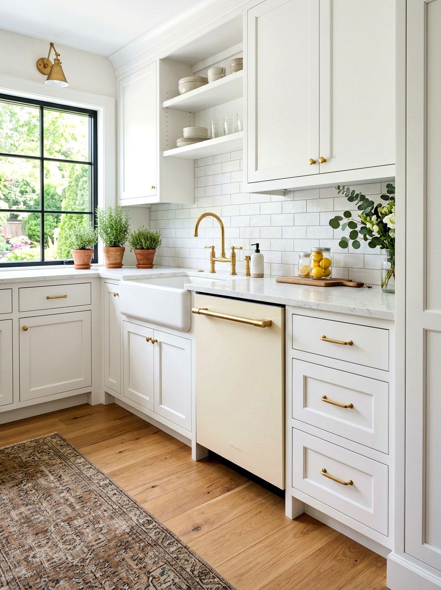 Cream Dishwasher White Cabinets - 30 cream appliance kitchen ideas