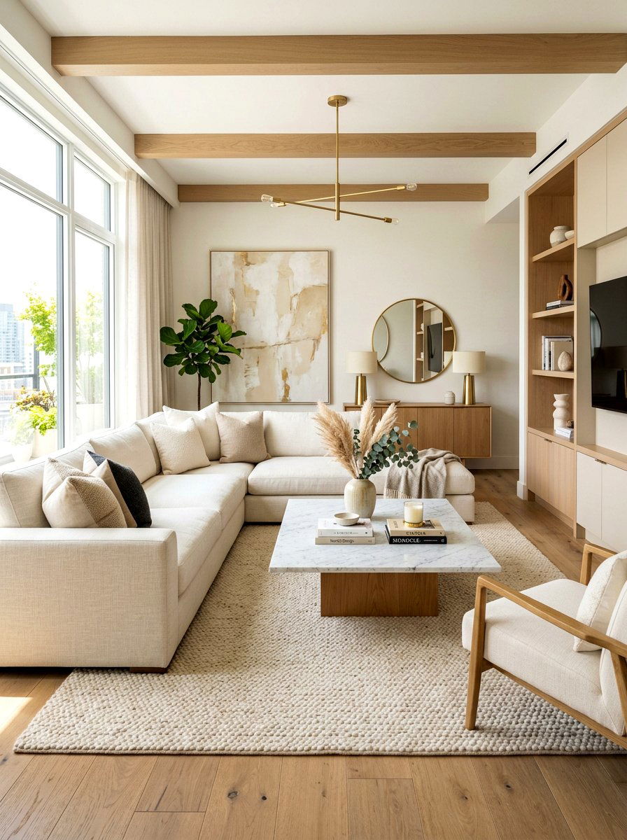 Cream Living Room - 30 neutral home decor ideas