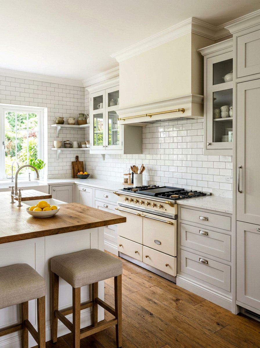 Cream Range Cooker Shaker Cabinets - 30 cream appliance kitchen ideas