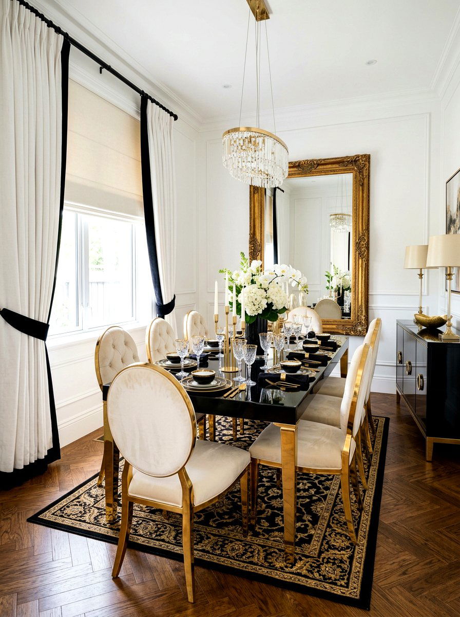 Cream Roller Blind With Black Trim Curtains - 30 blind and curtain combo ideas